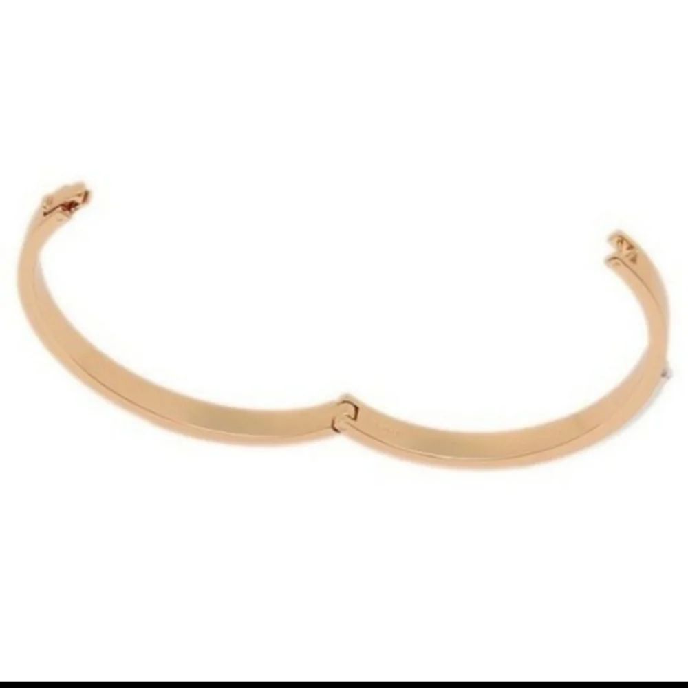 Coach Bangle Bracelet Hinged Rose Gold With Silver Coach Embossed Name Plate NWT - Picture 5 of 13